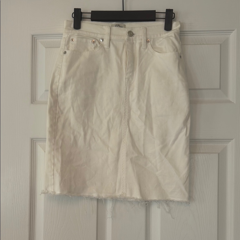J. Crew White Mini Pencil Skirt Casual